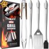 imageGRILLART 4PCS Lifetime Lasting BBQ Tools Set Bundle with 19PCS Professional Grill Tools Set