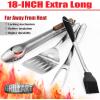 imageGRILLART BBQ Tools Grill Tools Set 18Inch Grilling Tools BBQ Set  Grill Accessories wBBQ Tongs Spatula Fork Brush Stainless Grill Kit Grilling Set  Gift Ideas BBQ Accessories Gifts for Men DadBlack