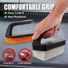 imageGRILLART Griddle Cleaning Kit for Blackstone Flat Top Grill Cleaning Kit with Grill Stone Griddle Scraper Scouring Pad and Handles Multifunctional Griddle Accessories for Rusty Grills OrangeBSK02
