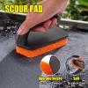 imageGRILLART Griddle Cleaning Kit for Blackstone Flat Top Grill Cleaning Kit with Grill Stone Griddle Scraper Scouring Pad and Handles Multifunctional Griddle Accessories for Rusty Grills OrangeBSK06