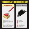imageGRILLART Grill Brush Bristle Free SteamWizards BBQ Replaceable Cleaning Head Unique SeamlessFit Scraper Tool for Cast IronStainlessSteel Grates Safe Barbecue Grill CleanerRedYellow