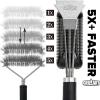 imageGRILLART Grill Brush and Scraper BBQ Brush for Grill Safe 18quot Stainless Steel Woven Wire 3 in 1 Bristles Grill Cleaning Brush BR4516
