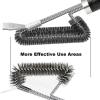 imageGRILLART Grill Brush and Scraper BBQ Brush for Grill Safe 18quot Stainless Steel Woven Wire 3 in 1 Bristles Grill Cleaning Brush BR4516