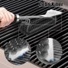 imageGRILLART Grill Brush and Scraper BBQ Brush for Grill Safe 18quot Stainless Steel Woven Wire 3 in 1 Bristles Grill Cleaning Brush BR4516