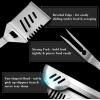 imageGRILLART Grill Tools Grill Utensils Set  3PCS BBQ Tools Stainless Barbeque Grill Accessories SpatulaTongsFork wInsulated Glove Ideal BBQ Set Grilling Tools for Outdoor Grill Gifts for Men DadBlack