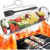 imageGRILLART Grilling Basket  2PCS for Barbecues Cooking Round Stainless Steel Mesh Design Ultimate Grilling Accessory Portable Outdoor Camping BBQ Rack  Large Size118x354 inchL1 Stainless Steel