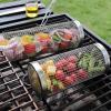 imageGRILLART Grilling Basket  2PCS for Barbecues Cooking Round Stainless Steel Mesh Design Ultimate Grilling Accessory Portable Outdoor Camping BBQ Rack  Large Size118x354 inchL2 Stainless Steel