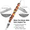 imageGRILLART Kabob Skewers for Grilling  Metal Skewers for Kabobs with Slider  Flat BBQ Skewers Stainless Steel  17quot Shish Kabob Grill Skewers ampamp Ideal Kabob Sticks for Meat Shrimp Chicken Veggie10PCS