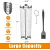 imageGrill Basket Set  2 PCS Stainless Steel Rolling Grilling Baskets for BBQ Ideal for Cooking Meat French Fries and Vegetables on Camping or Outdoor Barbecue  XXXL Size 454 Top Diameter