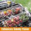 imageGrill Basket Set  2 PCS Stainless Steel Rolling Grilling Baskets for BBQ Ideal for Cooking Meat French Fries and Vegetables on Camping or Outdoor Barbecue  XXXL Size 454 Top Diameter