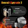 imageUpgraded Grill Basket 2 Pcs Size XXL Dishwasher Safe Rolling Grilling Baskets for Outdoor Grilling Stainless Steel BBQ Grill Basket for Veggies Grill Nets Cylinder Gifts for MenDadXXL 2