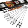 imageGRILLART Kabob Skewers for Grilling  Metal Skewers for Kabobs with Slider  Flat BBQ Skewers Stainless Steel  17quot Shish Kabob Grill Skewers ampamp Ideal Kabob Sticks for Meat Shrimp Chicken Veggie10PCS