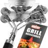 imageGRILLART Grill Brush for Outdoor Grill Bristle Free  Safe BBQ Grill Cleaner Brush  18quot BBQ Brush for Grill Cleaning Kit Stainless Grill Cleaning Brush BBQ Grill Accessories Tools Gifts for Men DadSilver