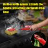 imageGRILLART Grill Brush Bristle Free BBQ Accessory Bottle Opener HeavyDuty Mounts to Grill Brush Handle for Convenient Opening While Grilling  Ideal for BBQ Enthusiasts Opener Only Red